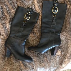 Gorgeous buckled Lucky Brand knee high boots!